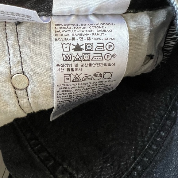 Levis 501 Womens Original Washed Out Black Distressed Cut Off Shorts Size 32 - Picture 7 of 8